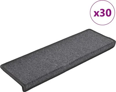 Obrázok produktu pre Schodové rohože 30 ks 65x21x4 cm tmavošedé s obdĺžnikovým okrajom