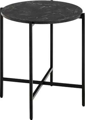 Image de Smuk Table d'appoint Ø 40 cm Mare Marbre Noir