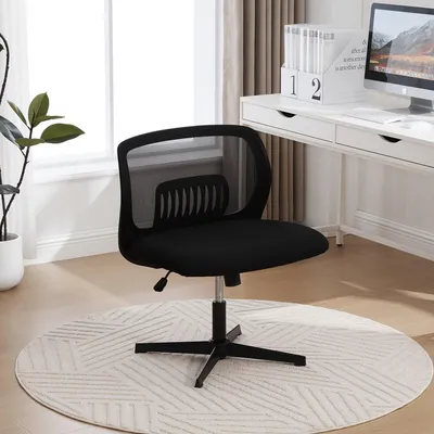 Immagine prodotto di Sedia da ufficio ergonomica senza braccioli, girevole a 360° e regolabile in altezza, con funzione basculante