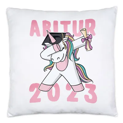 Produktbild von Abitur 2023 Kissen Inkl. Füllung Einhorn Pferd Abschlussgeschenk Abitur Humorvoll Gymnasium Geschenkidee