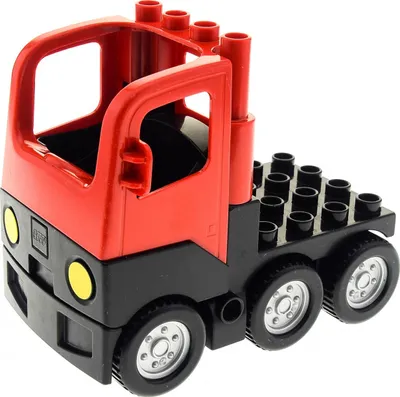 Produktbild von 1x Lego Duplo Fahrzeug LKW rot schwarz Kabine Zugmaschine Auto 1326c01 48125c01