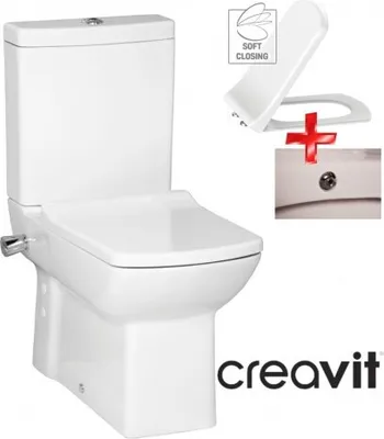 Produktbild von Kompakt-WC, mit Bidet, und PREMIUM CREAVIT, Armatur, LARA, Weiß