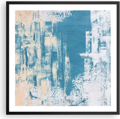 Produktbild von Gerahmtes Poster - Schwarzer Rahmen - Blau Farben Hintergrund - 60x60 cm - Wand Bild - Wanddeko - Wandbilder - Kunstposter - Wandposter - Bilderrahmen - Bilder - Kunstdruck - P2BAC60x60-5062