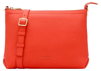 Immagine prodotto di BIASIA Pelle borsa a tracolla borsa a tracolla Weave Small Crossbody Bag Corallo