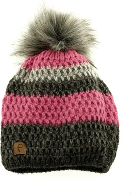 Produktbild von Faera Mütze zum Warmhalten im Herbst oder Winter Bommelmütze mit Futter Pink