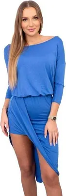 Produktbild von Asymmetrisches Kleid, 3/4-Arm, Kornblumenblau