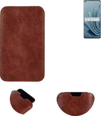 Produktbild von K-S-Trade Schutzhülle Handyhülle kompatibel mit OnePlus 10 Pro Handytasche Kunstleder Sleeve in braun