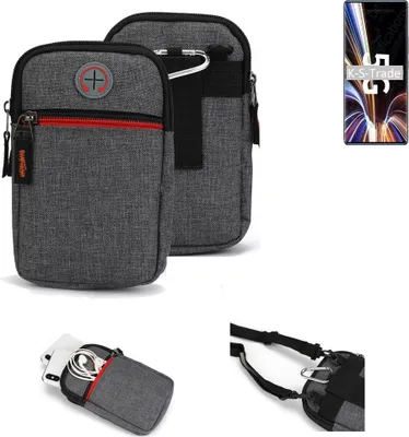 Produktbild von K-S-Trade Holster Gürteltasche kompatibel mit ZTE Axon 40 Pro Handy Tasche Schutz Hülle grau Zusatzfächer 1x