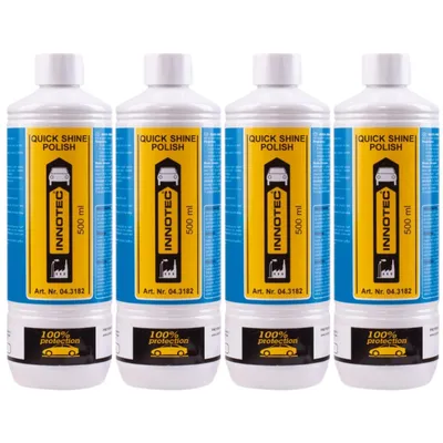 Produktbild von 4 Stück INNOTEC Quick Shine Polish 500 ml – Hochglanz-Lackpolitur & Schutz für neuwertige Kfz-Lacke, auch dunkelblau/schwarz – langanhaltender Schutz