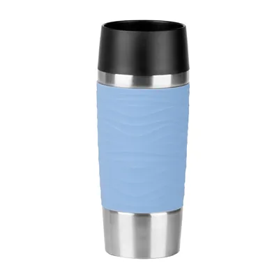 Produktbild von emsa Isolierbecher Travel Mug Waves 360 ml, puderblau
