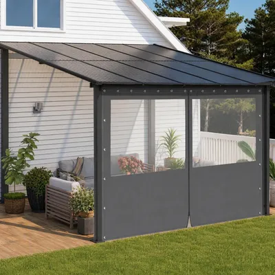 Imagen del producto de Lona transparente impermeable para pérgola, de 2,15 x 2,15 metros