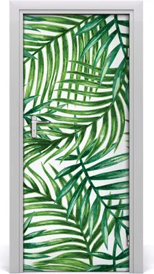 Produktbild von Tulup Türaufkleber 85x205 cm Dekorative Aufkleber Selbstklebend Wasserdichte Tapete Abnehmbar Schlafzimmer Wohnzimmer Wohnkultur - Palmenblätter