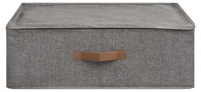 Produktbild von Aufbewahrungsbox Noto aus dunkelgrauem Stoff mit Deckel und Griff 56×47×18 cm
