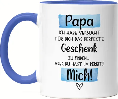 Produktbild von Papa Geschenk Tasse Blau Mit Spruch Vatertag Geschenkidee Humor Sarkasmus Vater Papi