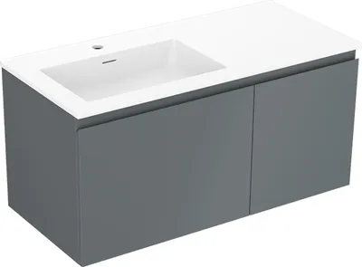 Immagine prodotto di Mexen Orio mobile da bagno 100 cm con lavabo Otis sinistro, 1S, 1D, grafite opaco/bianco opaco - 91A13-10047-3-BBFF66-W18L01