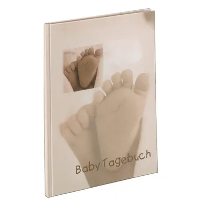 Produktbild von hama Baby-Tagebuch, Motiv: "Baby Feel", DIN A4 mit illustrierten Seiten zum Eintragen und Ausfüllen (90115)