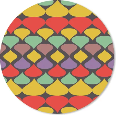 Produktbild von MuchoWow® Mauspad Mousepad Vintage - Retro - Farben - Muster 30x30 cm - Mousepads - Maus Mat - Pad - Mausunterlage - Tischunterlage - Schreibtischmatten