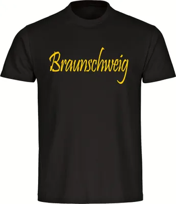 Produktbild von multifanshop Kinder T-Shirt - Braunschweig - Schriftzug, schwarz-1, Größe 140