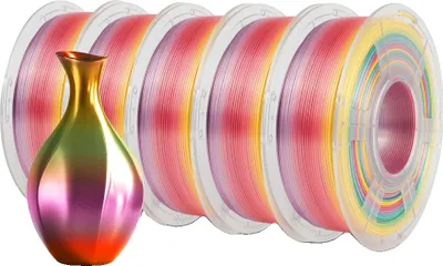 Produktbild von 3D-Druckfilament, SILK Regenbogen, 1,1 KG Gewicht, 1,75 mm Durchmesser, SILK Regenbogen 01