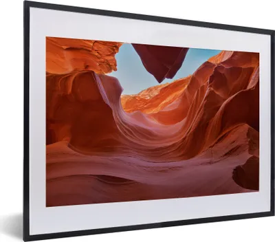 Produktbild von MuchoWow® MuchoWow® Gerahmtes Poster Felsen unter der brennenden Sonne im Antelope Canyon 40x30 cm - Poster mit zchwarzem Bilderrahmen - Bilderrahmen - Poster im Rahmen