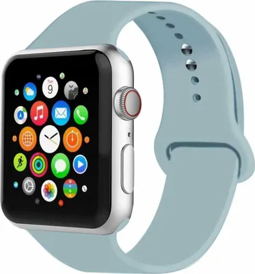 Produktbild von Apple Watch Silikon Sport Ersatz Armband - Pastelblau, 38/40/41mm S/M