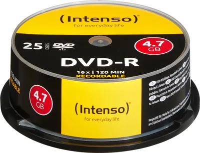 Produktbild von Intenso DVD-R 4,7GB 16x 25er Spindel kratzfest Rohlinge