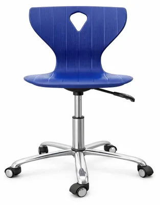 Obrázek produktu pro Ergonomická otočná školní židle v modré barvě s kolečky a podnoží