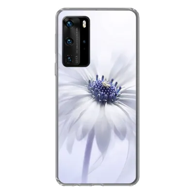 Produktbild von MuchoWow® Handyhülle Schutzhülle Hülle für Huawei P40 Pro Blume - Abstrakt - Weiß Silikon Softcase Handy Hülle - Schutz
