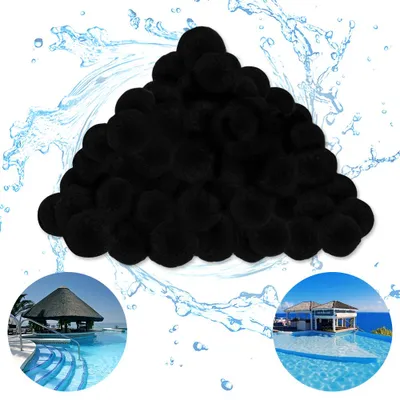 Produktbild von YZNAHRE Filterbälle Pool Filterballs 1400g, Ersetzen 50Kg Quarzsand Filtersand für Sandfilteranlagen Aquarium Poolzubehör Schwimmbad Poolfilter, Schwarz