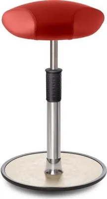 Produktbild von Sitz- Stehhocker Free Tall Triangel Boxmark Leder Rot chrom /cremeweiß.