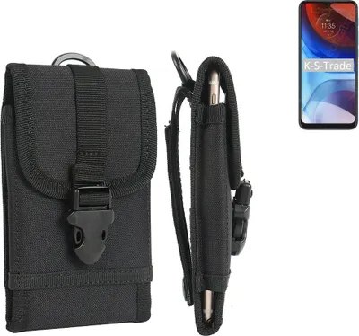 Produktbild von K-S-Trade Holster Handy Hülle kompatibel mit Motorola Moto E7i Power Holster Handytasche Gürtel Tasche Schutz Hülle Robust Outdoor schwarz