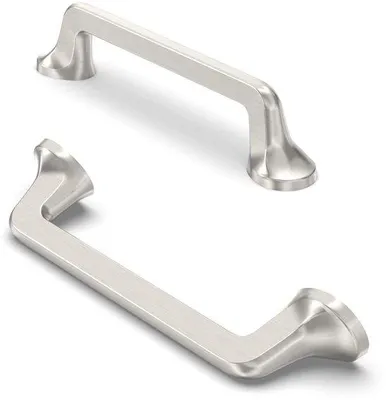 Image de Poignées d'armoire en nickel, lot de 10, finition brossée
