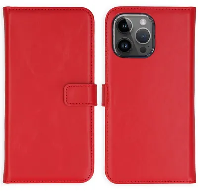 Obrázok produktu pre Selencia Originálne kožené puzdro na knihy pre Apple iPhone 15 Pro Max - Červené