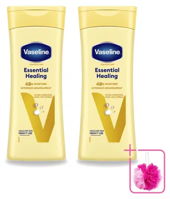 Productafbeelding van 2 x Vaseline Essential Healing Bodylotion - 400 ml - Voordeelverpakking - 2 stuks