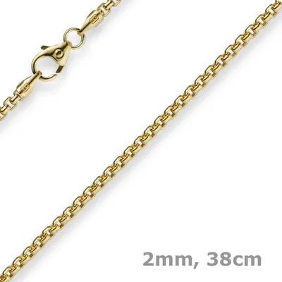 Produktbild von 2mm Venezianerkette rund 585 Gold Gelbgold Kette Collier Halskette 38cm Damen