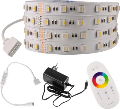 Obrázek produktu pro Sada LED pásku 24 V, 3 m, RGB + 4000 K, IP20, s dálkovým ovladačem, napájecím zdrojem a ovladačem  319272 Polux