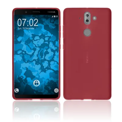 Produktbild von PhoneNatic Case kompatibel mit  Nokia 9 - rot Silikon Hülle matt Cover