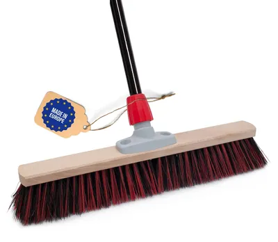 Produktbild von Novaliv Straßenbesen mit Stiel draußen 50 cm Arenga-Elaston Borsten Ideal als Besen draußen Gartenbesen mit Stiel harte borsten Terassenbesen Hofbesen Stallbesen Kehrbesen Industriebesen Outdoor broom