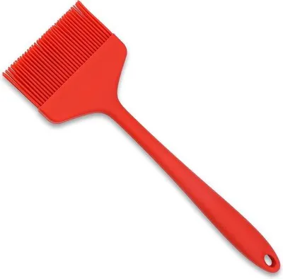 Immagine prodotto di Grande pennello da cucina in silicone resistente al calore, rosso, largo, per cottura al forno, alla griglia e in cucina