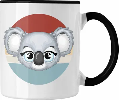 Produktbild von Trendation - Koala Tasse Geschenk Grafik Koala-Liebhaber Australien Süß (Schwarz)