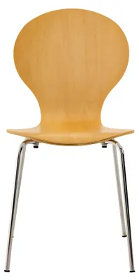 Produktbild von Stapelstuhl Diego I Esszimmerstuhl mit Metallgestell und Holzsitz I Ergonomisches Design I Platzsparend für Esszimmer und Küche, Farbe: Natur