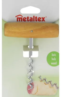 Produktbild von Metaltex Korkenzieher Holz Edelstahl 10,5cm
