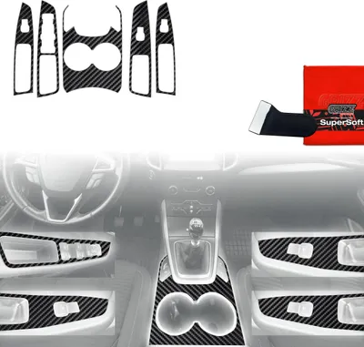 Obrázek produktu pro 5v1 ochranné fólie Grizz Protector pro středovou konzoli – Ford S-Max MK2 (2015–2023) karbonový vzhled lesklý