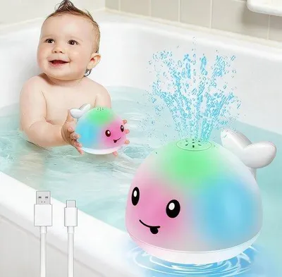Produktbild von Badespielzeug Wal - Wiederaufladbar - Sicher und langlebig - Spaß im Bad für Babys 6-12 Monate - Vemera