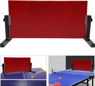 Image de Table de rebond pour le tennis de table/Ping Pong - Table de rebond verticale - 66 x 33 cm - Entraînement en solo - Aide à l'entraînement - Rouge