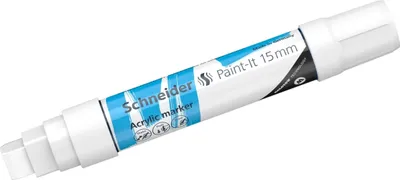 Produktbild von Acrylmarker Paint-It 330 15mm weiß Packung mit 5 Stück