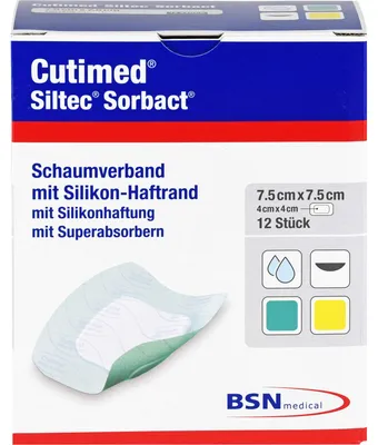 Zdjęcie produktu dla Cutimed Siltec Sorbact B 7,5x7,5cm, 12 St KOM