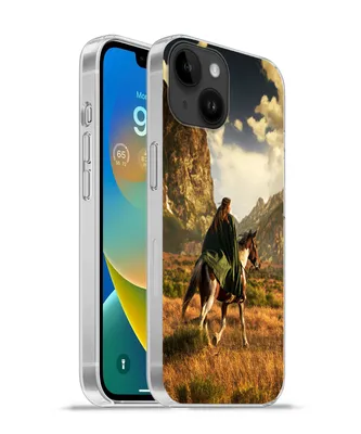 Produktbild von MuchoWow® Handyhülle Schutzhülle Hülle für Apple iPhone 14 - Softcase Pferd - Reiter - Natur Silikon Softcase Handy Hülle - Mobiltelefonhülle