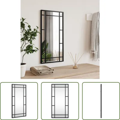 Zdjęcie produktu dla Lustro ścienne Living Store czarne 30x60 cm prostokątne żelazo