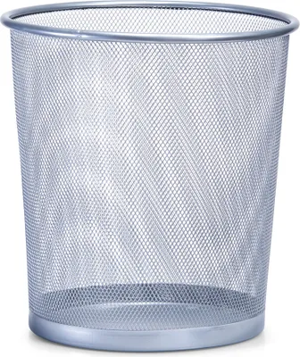 Produktbild von Papierkorb Mülleimer für Büro, Bad, Jugendzimmer & Kinderzimmer 14,5 Liter, Ø26 x 28 cm, Metallgeflecht, rund, silber